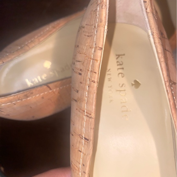 Kate Spade Halle Too Wedges Cork Tan Size 7 Business Office Party Heels - Picture 8 of 9